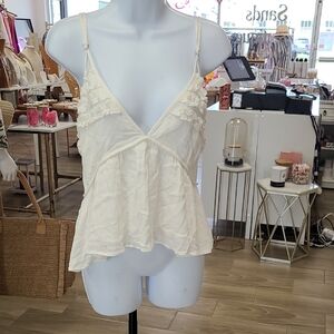 Papermoon Cream Ruffle V-Neck Cami